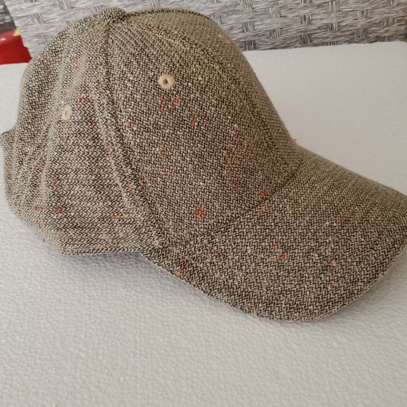 None Accessories - Vintage Tweed Fabric Cap~Sand NWOT